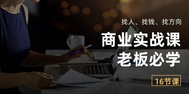 商业实战课程【老板必学】:找人、找钱、找方向16节课。4316期-AIGC资源中心