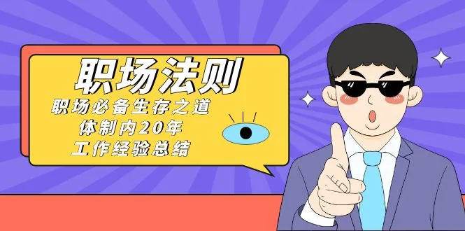职场法则是职场必备的生存之道，体制内20年的工作经验总结（17节课）3670期-AIGC资源中心