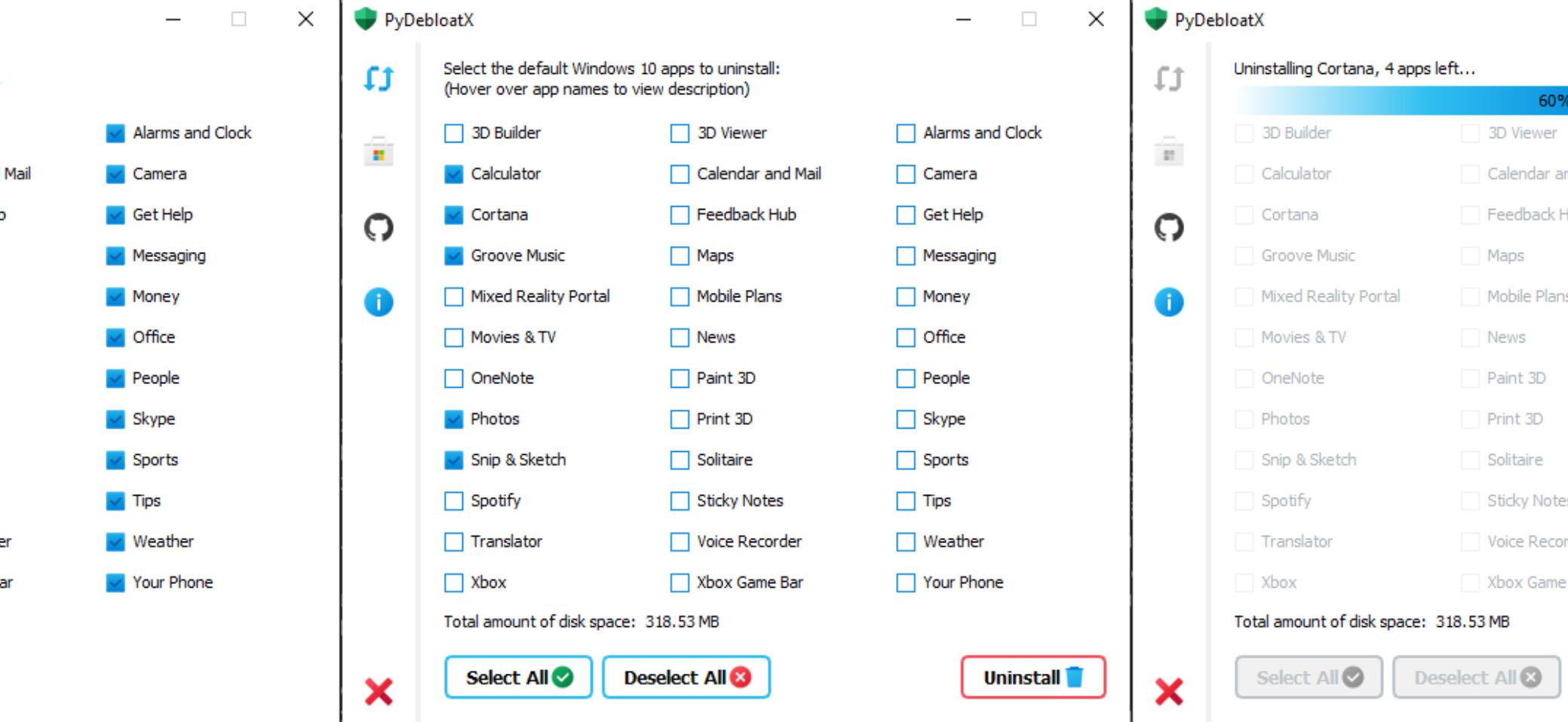 PyDebloatX- 开源卸载Windows 10默认程序工具-AIGC资源中心