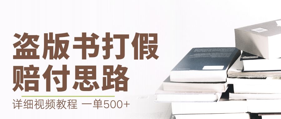 最新盗版书赔付打假项目，一单盈利500+【详细玩法视频教程】2111期-AIGC资源中心