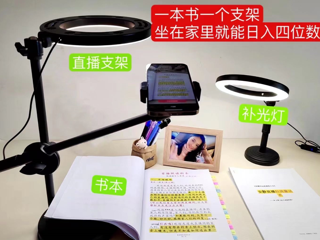 抖音小白直播课堂一本书和一个支架坐在家里，一天赚四位数。2085期-AIGC资源中心