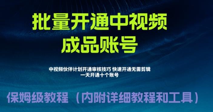 外面卖1980暴力开通中视频计划教程，附快速通过中视频伙伴计划的办法。1982期-AIGC资源中心
