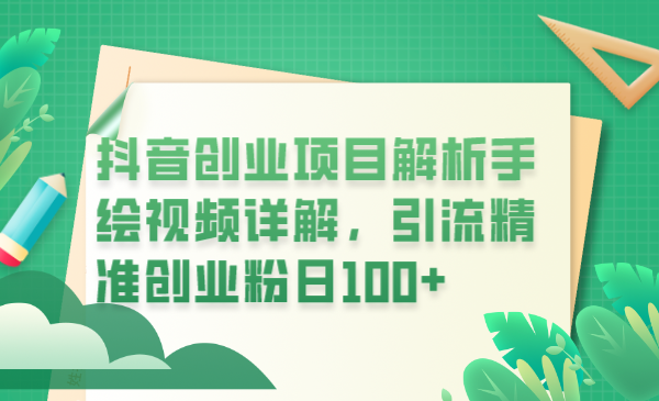 抖音创业项目详细分析手绘视频，引流精准创业粉日100+1570期-AIGC资源中心