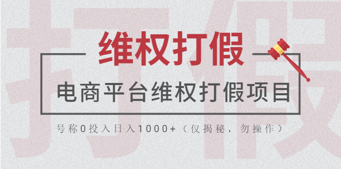 电商平台维权打假项目，号称0投资日入1000+（只揭秘，勿操作）1134期-AIGC资源中心