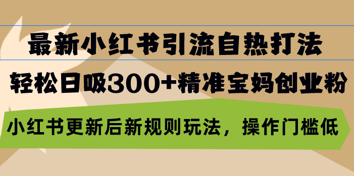 最新小红书引流自热打法,轻松日吸300+精准宝妈创业粉,小红书更新后新-AIGC资源中心