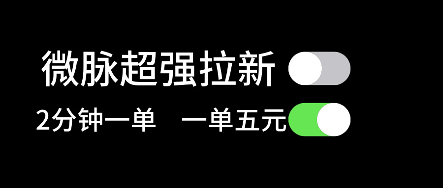 微脉超强拉新,两分钟1单,一单利润5块,适合小白-AIGC资源中心