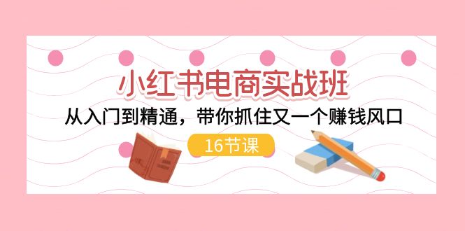 小红书电商实战班,从入门到精通,带你抓住又一个赚钱风口（16节）-AIGC资源中心