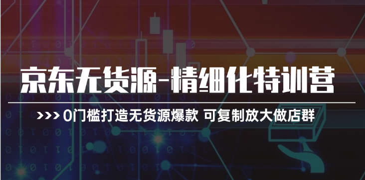 京东无货源-精细化特训营,0门槛打造无货源爆款可复制放大做店群-AIGC资源中心
