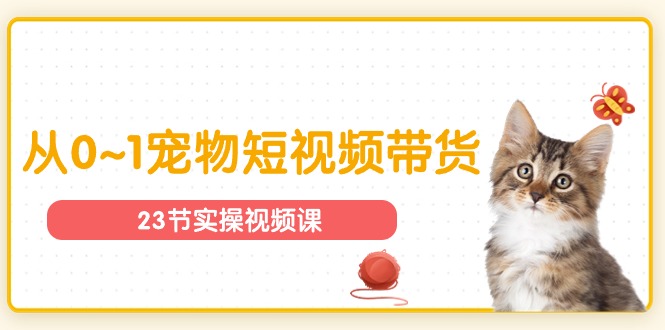 宠物行业从0~1宠物短视频带货实操课（23节课）-AIGC资源中心