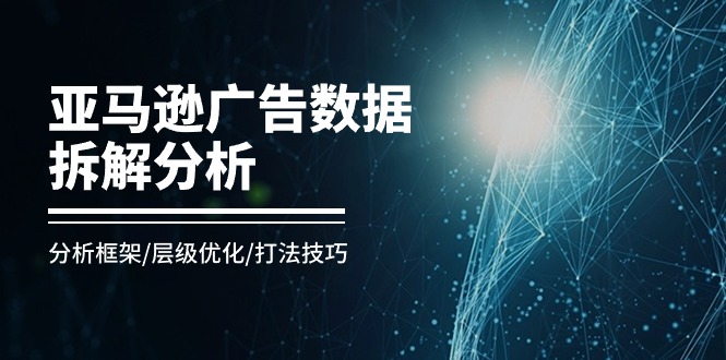 亚马逊-广告数据拆解分析,分析框架层级优化打法技巧（8节课）-AIGC资源中心