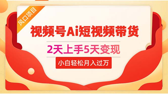 2天上手5天变现视频号Ai短视频带货0粉丝0基础小白轻松月入过万-AIGC资源中心