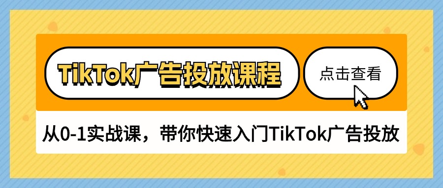 TikTok广告投放课程,从0-1实战课,带你快速入门TikTok广告投放（30节课）-AIGC资源中心