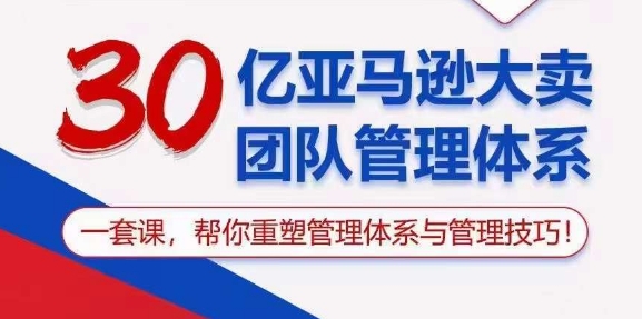 30亿亚马逊大卖团队管理体系,一套课,帮你重塑管理体系与管理技巧-AIGC资源中心