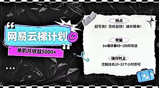 2024网易云云梯计划单机日300+无脑月入5000+-AIGC资源中心