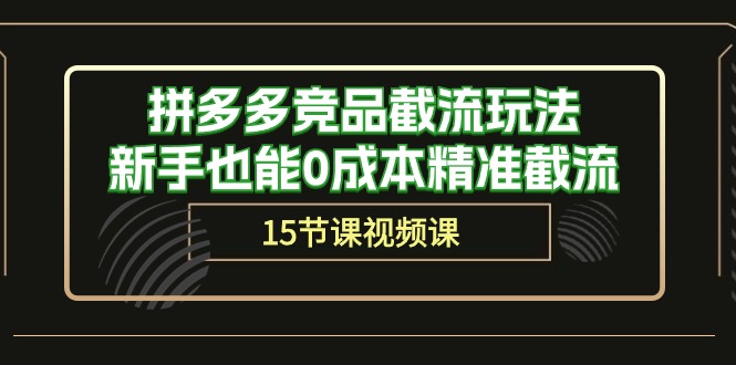 拼多多竞品截流玩法,新手也能0成本精准截流（15节课）-AIGC资源中心