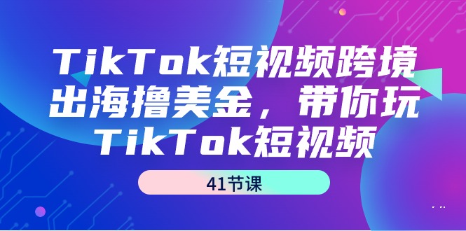 TikTok短视频跨境出海撸美金,带你玩TikTok短视频（41节课）-AIGC资源中心