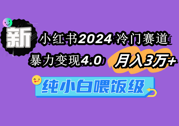小红书2024冷门赛道月入3万+暴力变现4.0纯小白喂饭级-AIGC资源中心
