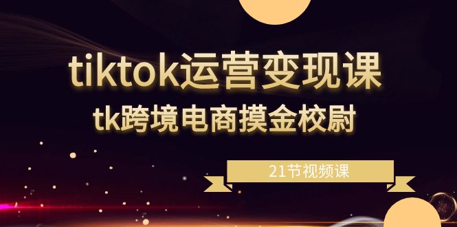 tiktok运营变现课,tk跨境电商摸金校尉（21节视频课）-AIGC资源中心