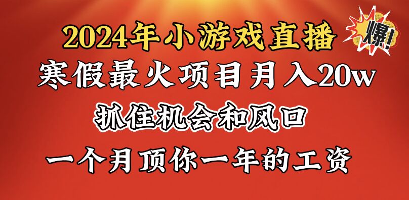 2024年寒假爆火项目,小游戏直播月入20w+,学会了之后你将翻身-AIGC资源中心