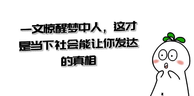 某公众号付费文章《一文惊醒梦中人,这才是当下社会能让你发达的真相》-AIGC资源中心