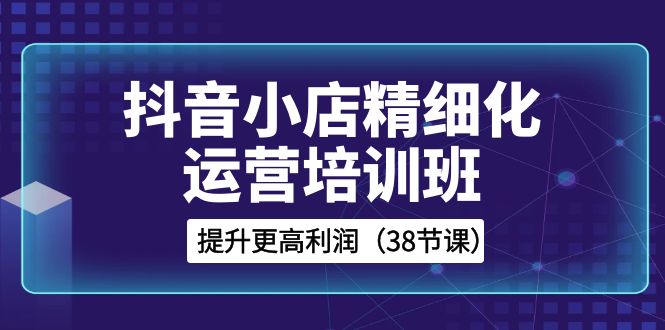 抖音小店-精细化运营培训班,提升更高利润（38节课）-AIGC资源中心