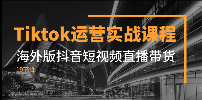 Tiktok运营实战课程,海外版抖音短视频直播带货（19节课）(全面解析Tiktok运营策略与技巧)-AIGC资源中心
