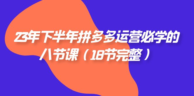23年下半年拼多多·运营必学的八节课（18节完整）(全面掌握拼多多运营技巧,助力业务增长)-AIGC资源中心