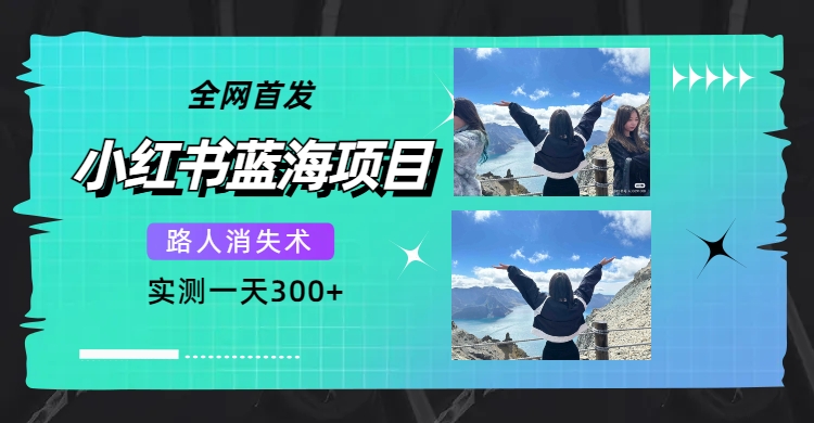 全网首发,小红书蓝海项目,路人消失术,实测一天300+（教程+工具）(探索小红书蓝海项目路人消失术助力社交媒体照片美化)-AIGC资源中心