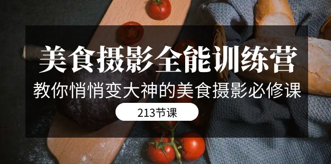 美食摄影-全能特训营,教你悄悄变大神的美食摄影必修课（8套课程-213节）-AIGC资源中心