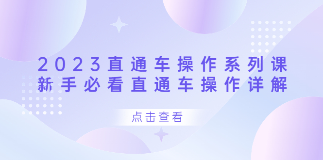 2023直通车操作系列课,新手必看直通车操作详解(全面解析直通车操作技巧,助力新手快速上手)-AIGC资源中心