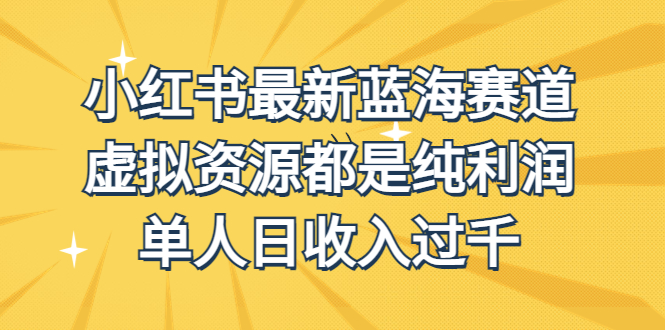 外面收费1980的小红书最新蓝海赛道,虚拟资源都是纯利润,单人日收入过千(探索小红书最新蓝海赛道,实现虚拟资源纯利润变现)-AIGC资源中心