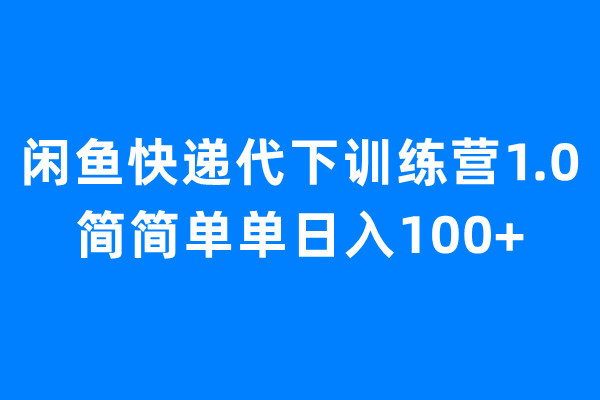 闲鱼快递代下训练营1.0,简简单单日入100+(探索”闲鱼快递代下训练营1.0″如何简简单单日入100+)-AIGC资源中心