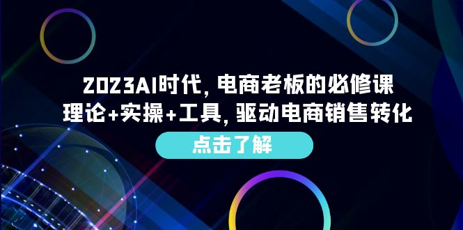 2023AI·时代,电商老板的必修课,理论+实操+工具,驱动电商销售转化(探索AI在电商领域的应用与实践)-AIGC资源中心