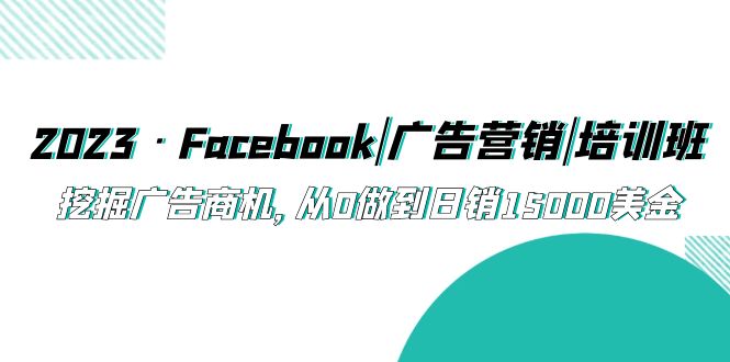 2023·Facebook|广告营销|培训班,挖掘广告商机,从0做到日销15000美金(探索Facebook广告营销之道,助您实现日销15000美金的辉煌成就!)-AIGC资源中心