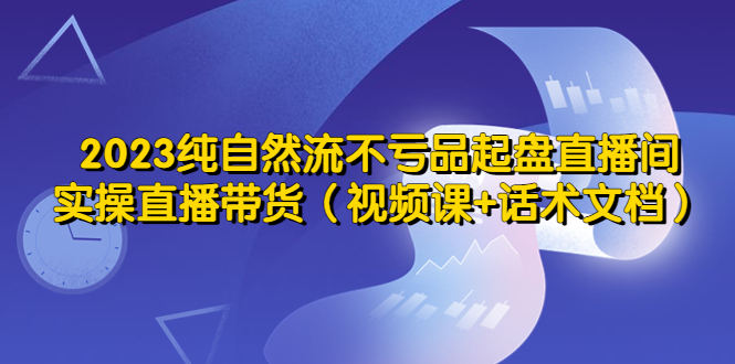 2023纯自然流不亏品起盘直播间,实操直播带货（视频课+话术文档）(零基础直播带货课程掌握流量提升与销售技巧)-AIGC资源中心