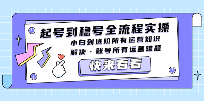 起号到稳号全流程实操,小白到进阶所有运营知识,解决·账号所有运营难题(全面解析账号运营全流程从起号到稳号的实操技巧与策略)-AIGC资源中心