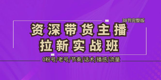 资深·带货主播拉新实战班,0粉号老号节奏话术播感流量-38节完整版(《资深·带货主播拉新实战班》——提升直播销售力的38节完整课程)-AIGC资源中心