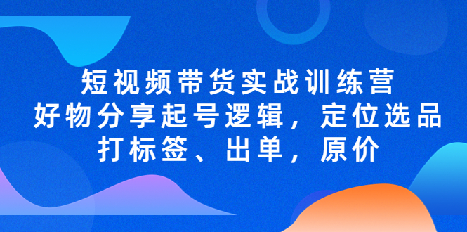 短视频带货实战训练营,好物分享起号逻辑,定位选品打标签、出单,原价(短视频带货实战训练营掌握豆荚投放技巧,提升销售业绩)-AIGC资源中心
