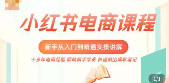 小红书电商新手入门到精通实操课,从入门到精通做爆款笔记,开店运营(小红书电商新手实操课程从入门到精通,打造爆款笔记与店铺运营)-AIGC资源中心