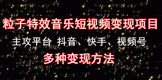 《粒子特效音乐短视频变现项目》主攻平台抖音、快手、视频号多种变现方法(《粒子特效音乐短视频变现项目》探索短视频领域的新商机)-AIGC资源中心