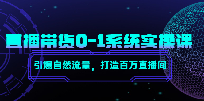 直播带货0-1系统实操课,引爆自然流量,打造百万直播间!(深度解析直播带货运营策略,助力打造百万级直播间)-AIGC资源中心