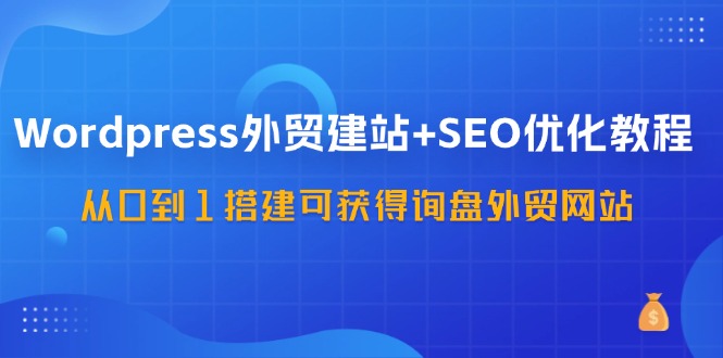 WordPress外贸建站+SEO优化教程,从0到1搭建可获得询盘外贸网站（57节课）-AIGC资源中心