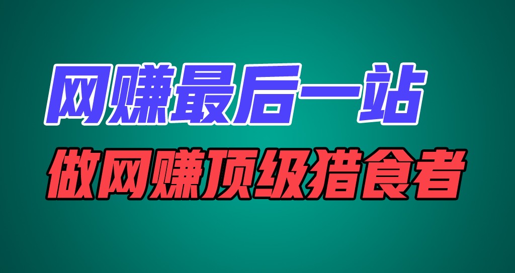 网赚最后一站,卖项目,做网赚顶级猎食者-AIGC资源中心