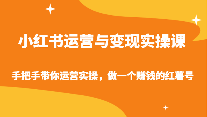 小红书运营与变现实操课-手把手带你运营实操,做一个赚钱的红薯号-AIGC资源中心