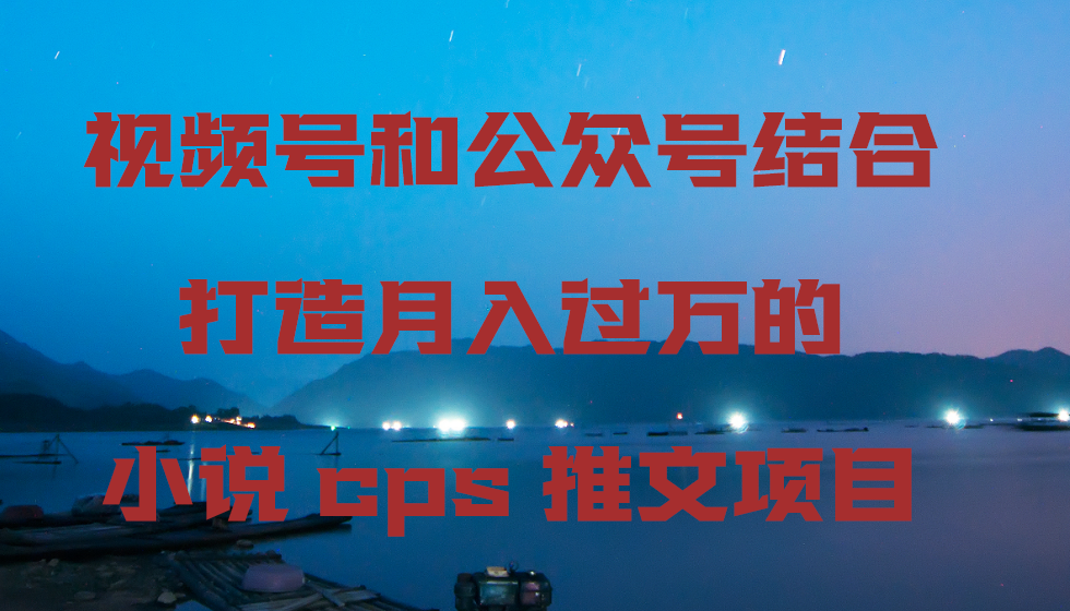 视频号和公众号结合打造月入过万的小说cps推文项目,包括市面上面的各种思路详解-AIGC资源中心