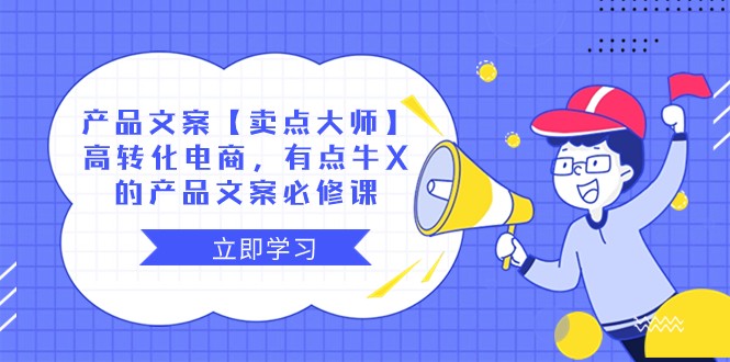 产品文案【卖点大师】高转化电商,有点牛X的产品文案必修课(提升产品竞争力与转化率的必备课程——产品文案【卖点大师】)-AIGC资源中心