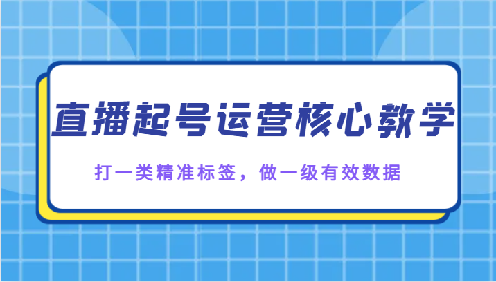 直播起号运营核心教学,打一类精准标签,做一级有效数据(全面解析直播起号运营核心技巧,助力提升直播效果)-AIGC资源中心