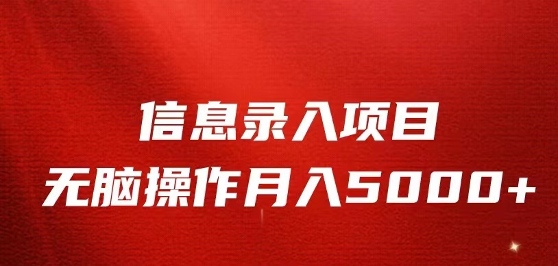 信息录入返佣项目,小白无脑复制粘贴,月入5K+(小白也能月入5K+的信息录入返佣项目详解)-AIGC资源中心