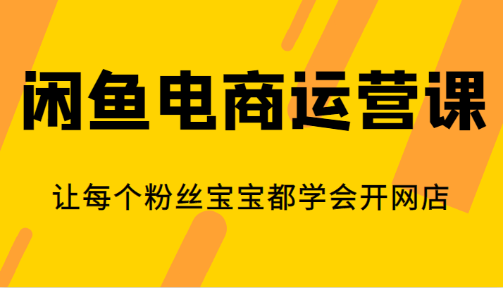 闲鱼电商运营课,让每个粉丝宝宝都学会开网店(全面掌握闲鱼电商运营技巧,轻松开启网店之旅)-AIGC资源中心