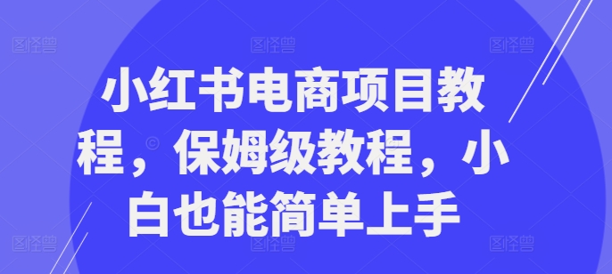 小红书电商项目教程,保姆级教程,小白也能简单上手-AIGC资源中心